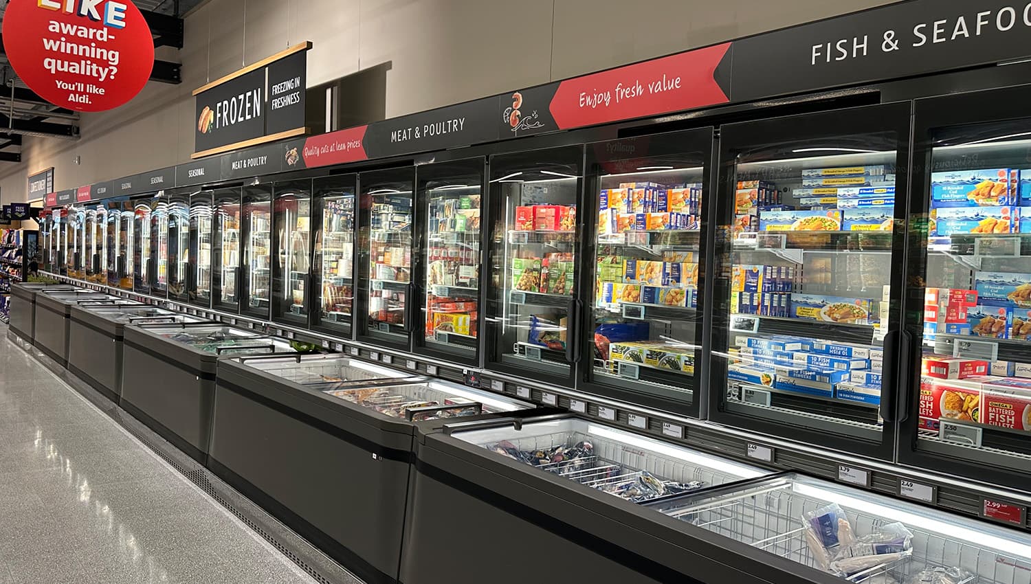 Supermarkt Kühlregal außen